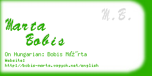 marta bobis business card